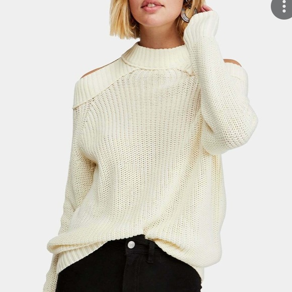 Free People cream Half Moon Bay knit pullover size xs - Picture 2 of 11